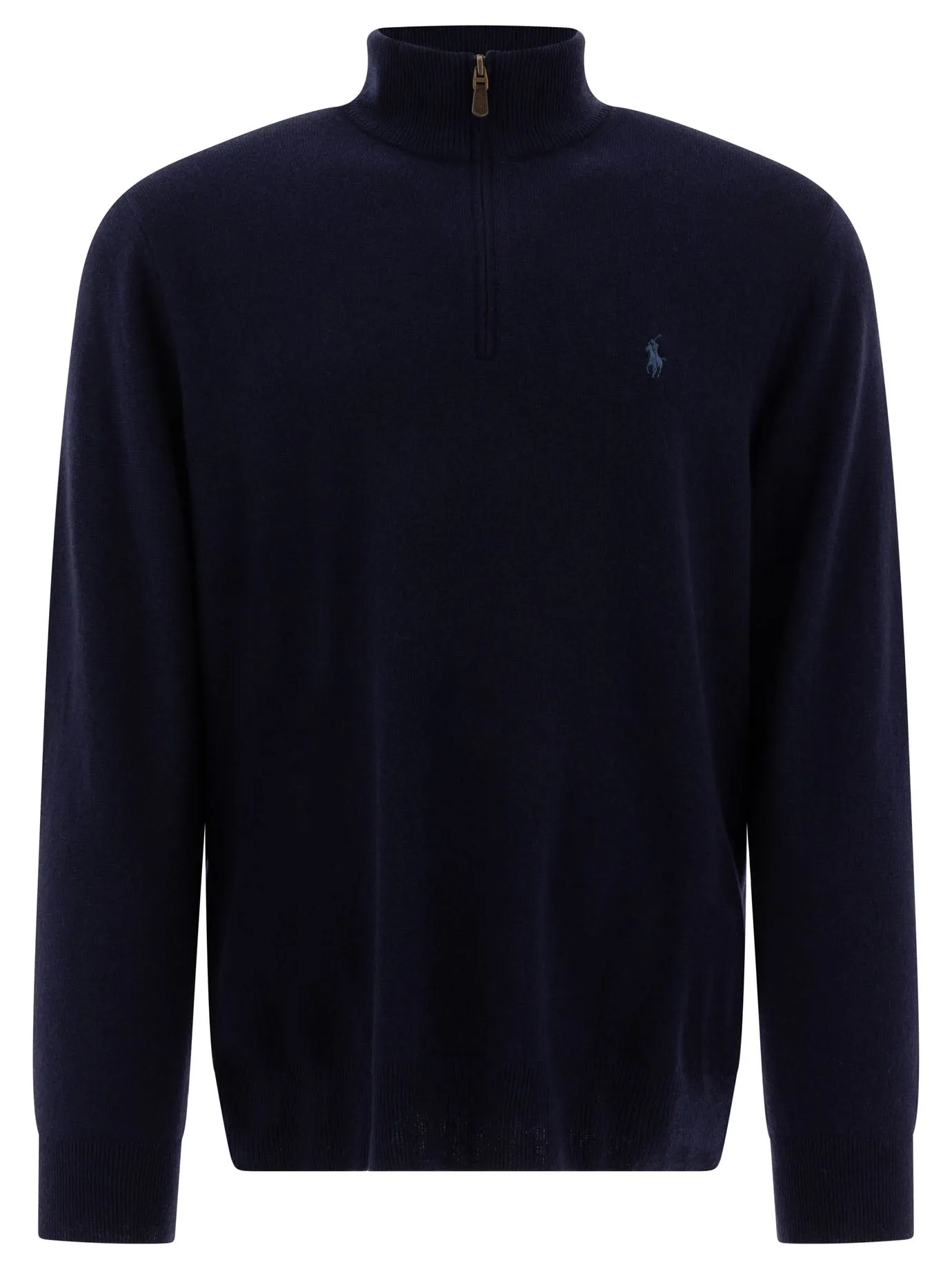 Wool Half-Zip Sweater Knitwear Blue sold by Wanan Luxury