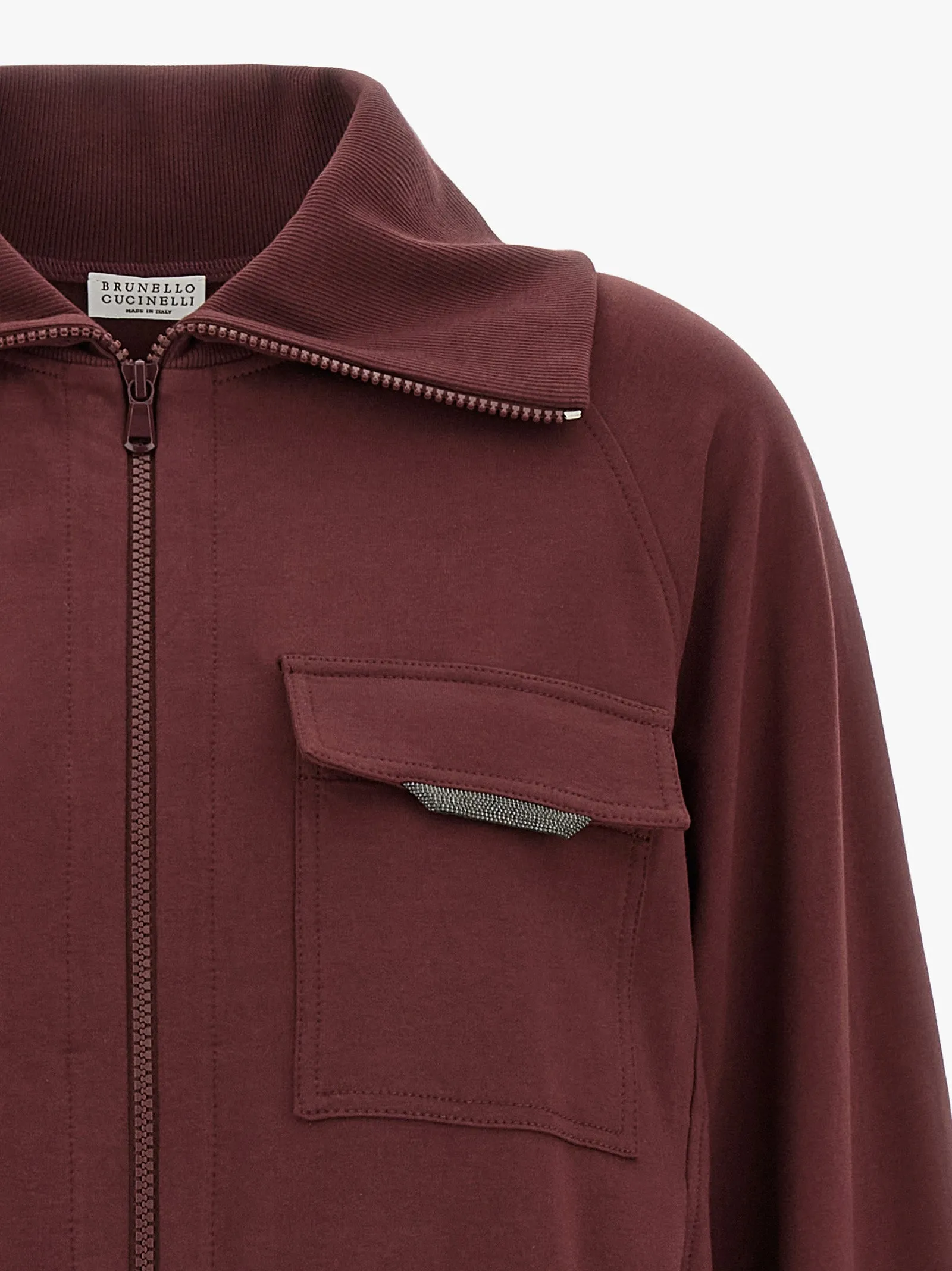 Shiny Flap Detail Sweatshirt Bordeaux sold by Wanan Luxury product image thumbnail 3