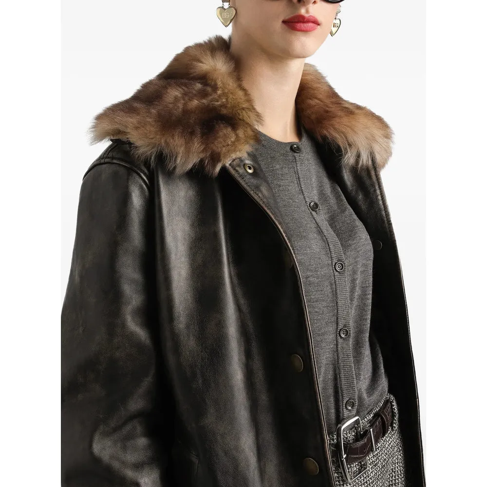 Leather Outerwears Brown sold by Wanan Luxury product image thumbnail 4