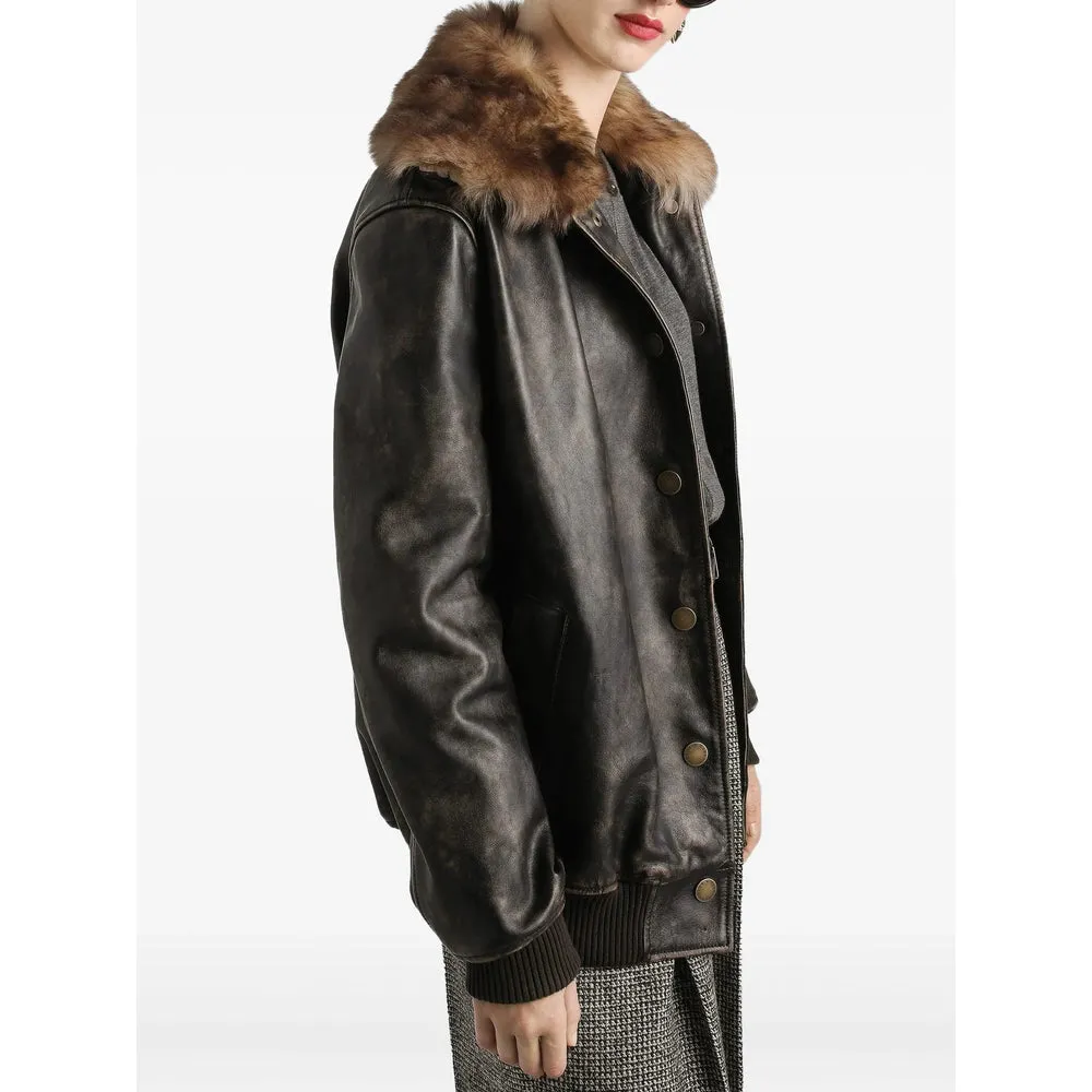 Leather Outerwears Brown sold by Wanan Luxury product image thumbnail 3