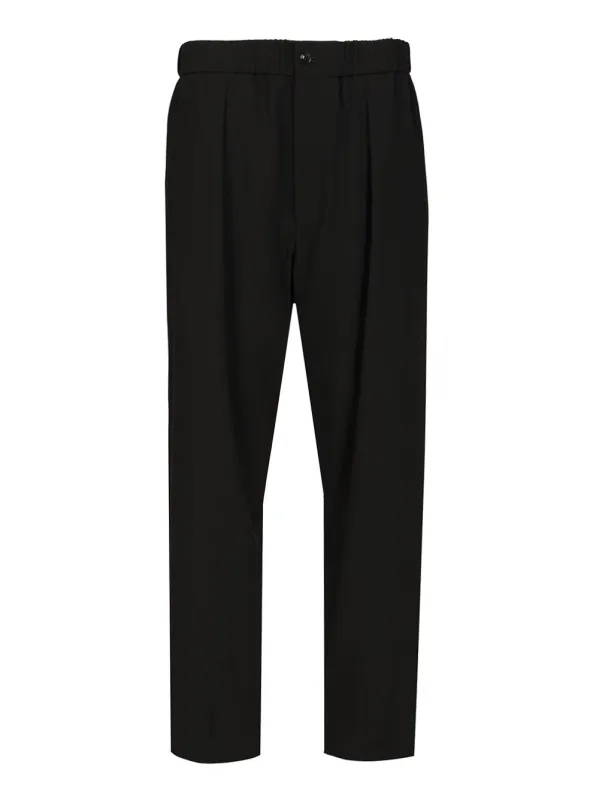 Single Pleat Trousers Elegant Trousers Black sold by Wanan Luxury