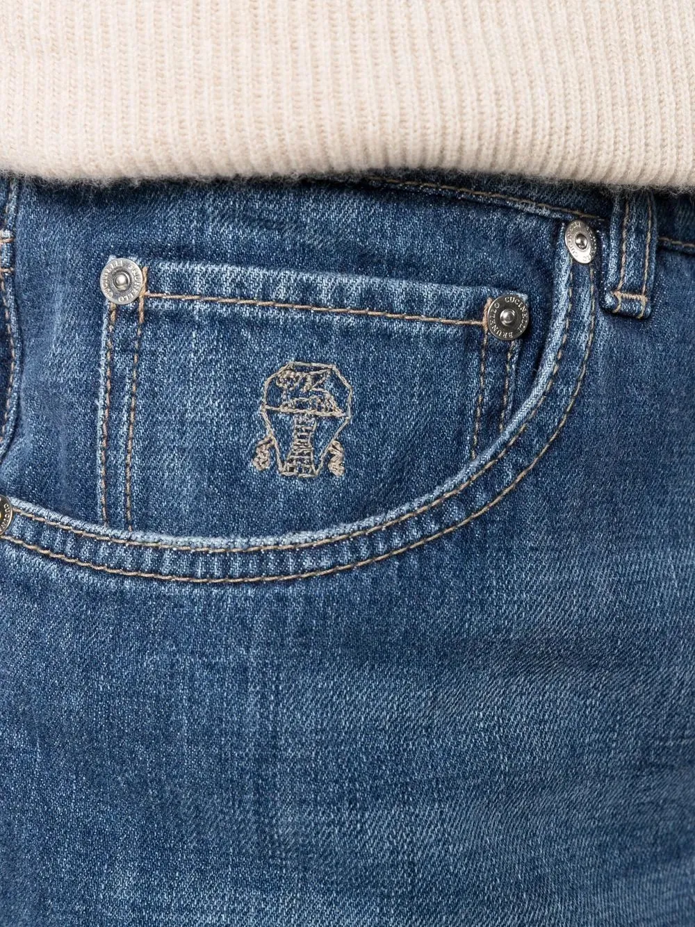 Straight-Leg Jeans With A Faded Effect sold by Wanan Luxury product image thumbnail 5