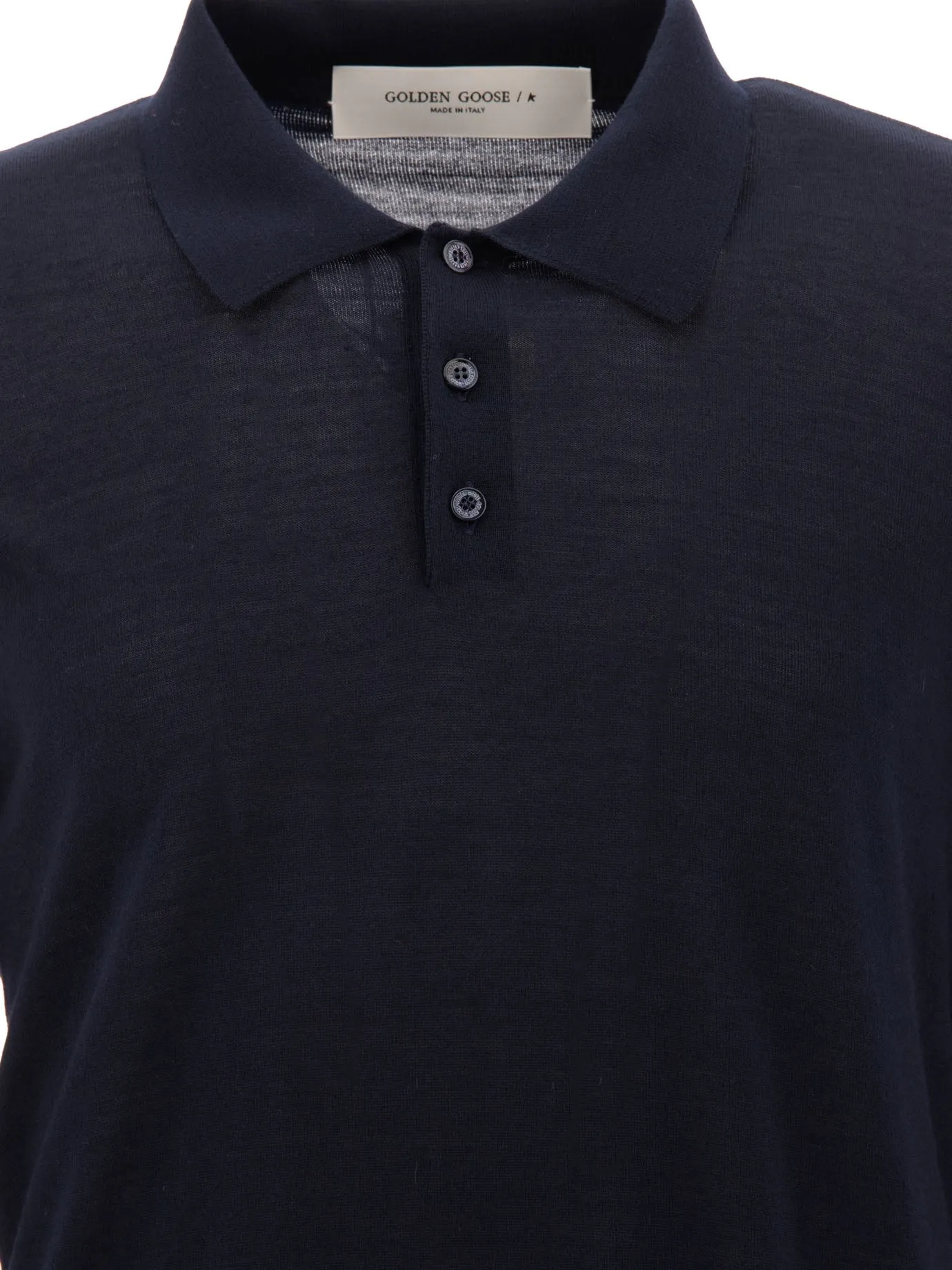 Wool Long-Sleeved Polo Shirt Polo Shirts Blue sold by Wanan Luxury product image thumbnail 3