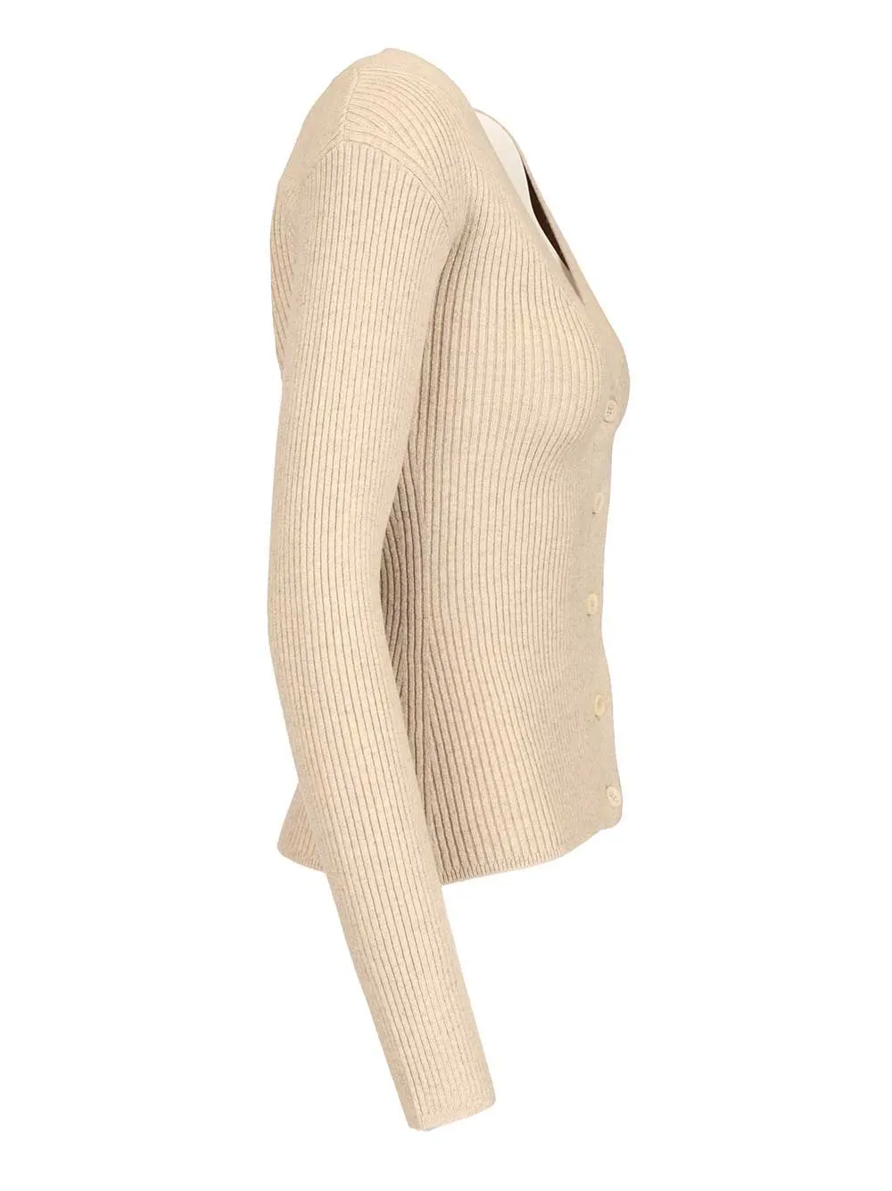 Gioiosa Ribbed Cardigan Knitwear Beige sold by Wanan Luxury product image thumbnail 3