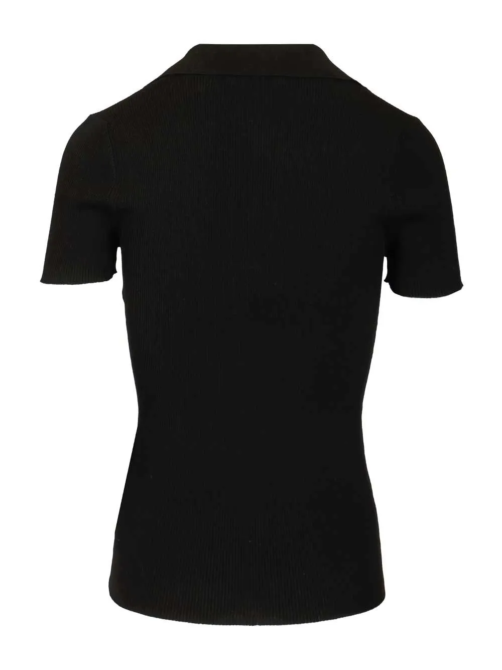 Ribbed Wool Polo Shirt Knitwear Black sold by Wanan Luxury product image thumbnail 2