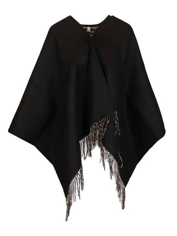 Reversible Cape Scarves And Foulards Black made by Burberry