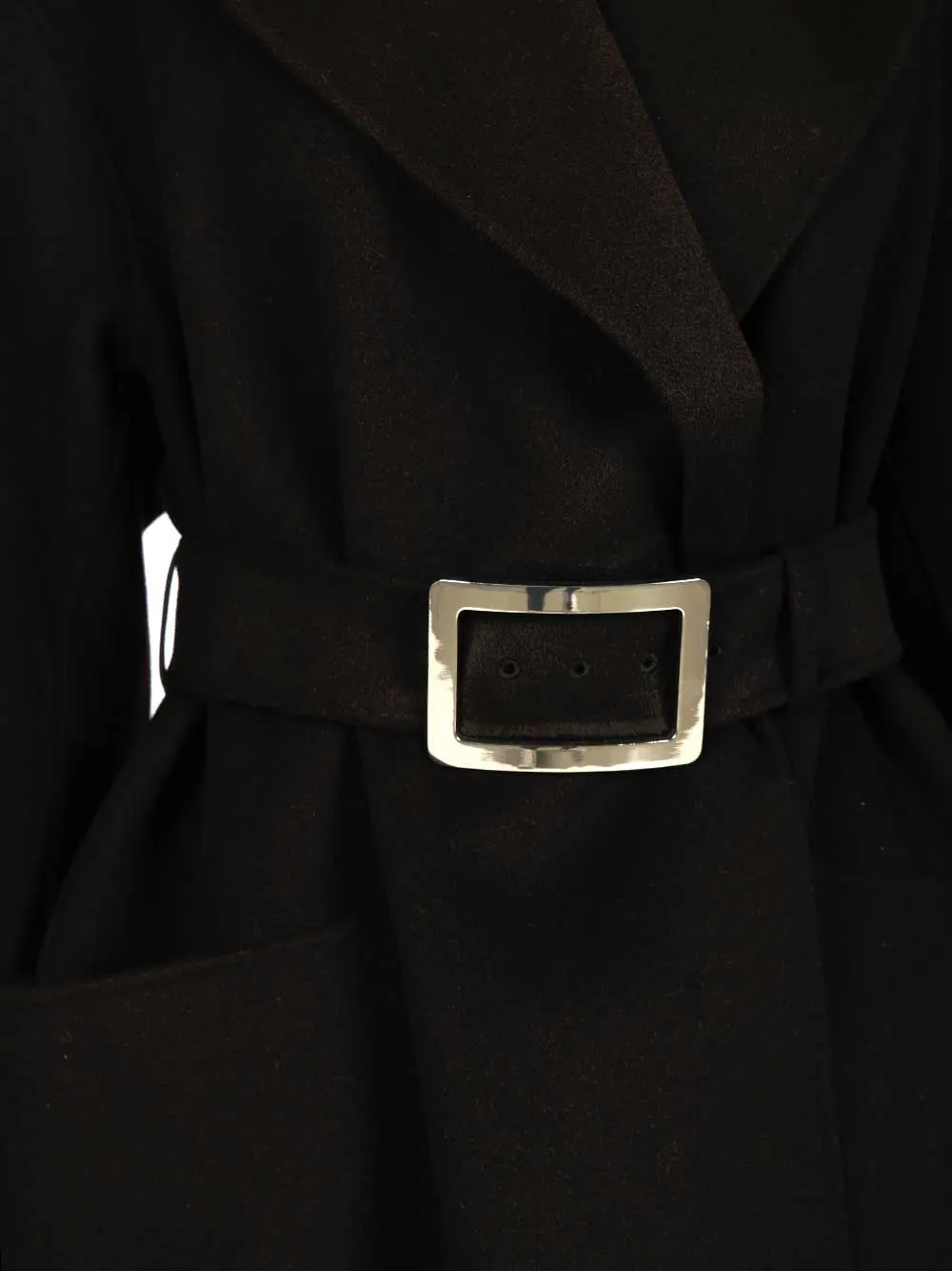 Pure Wool Dressing Gown Coat Coats Black sold by Wanan Luxury product image thumbnail 4