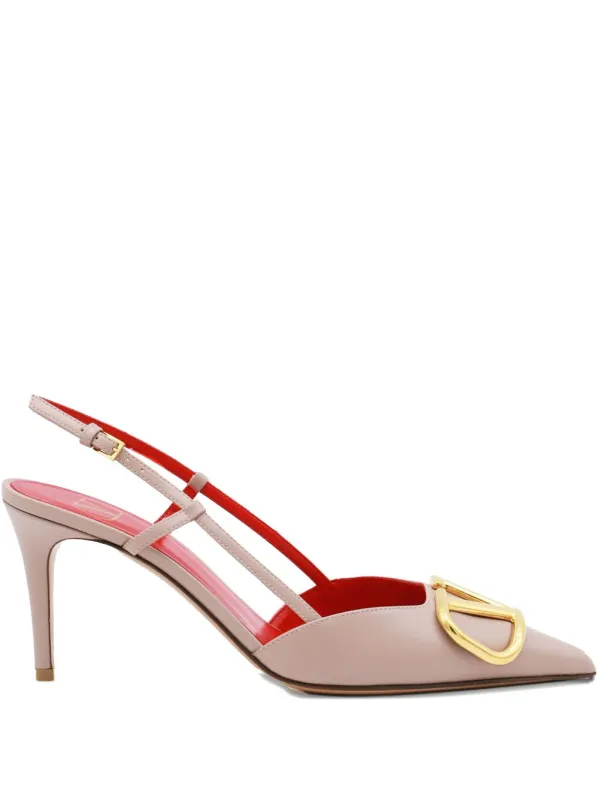 Vlogo Signature Leather Slingback Pumps sold by Wanan Luxury