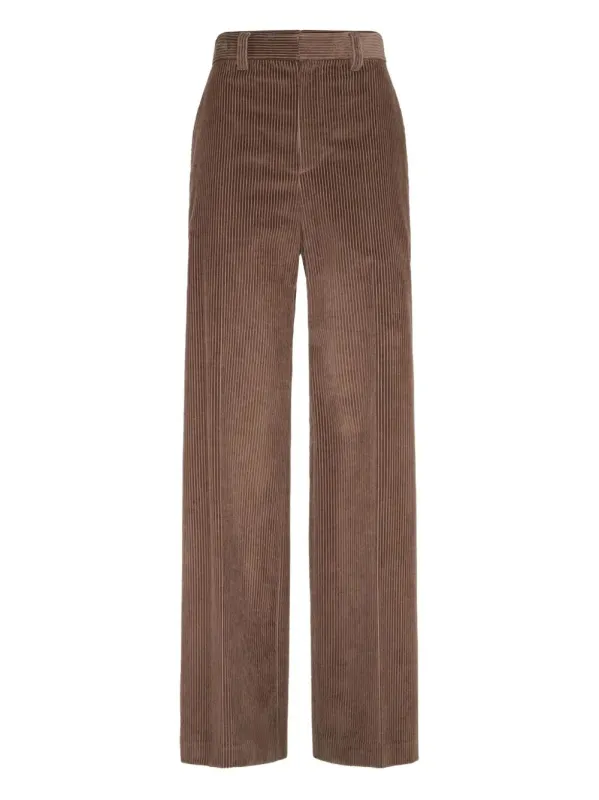 Cotton Corduroy Loose Trousers With Monili made by Brunello Cucinelli