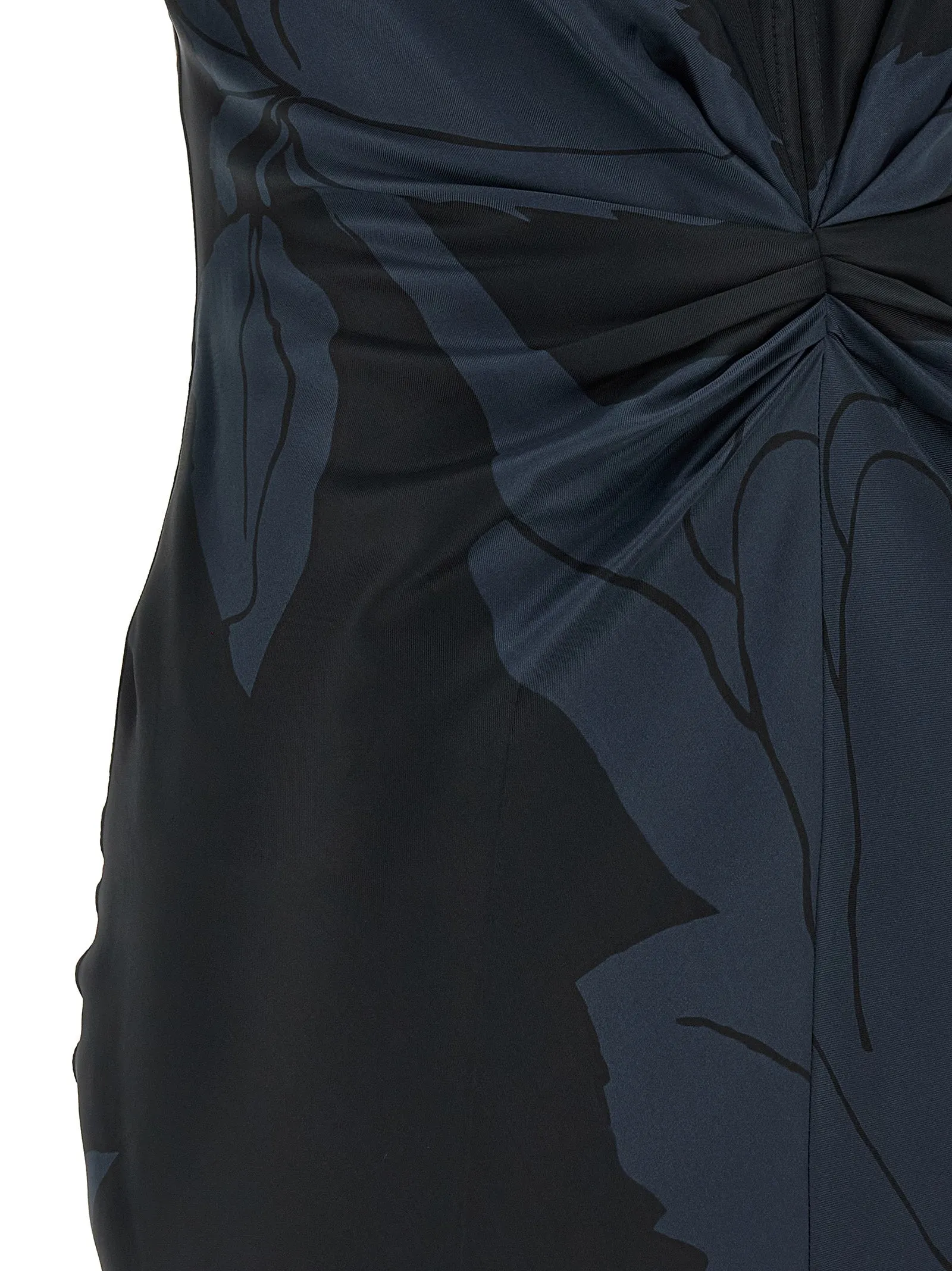 Gathered V-Neck Dresses Blue sold by Wanan Luxury product image thumbnail 4