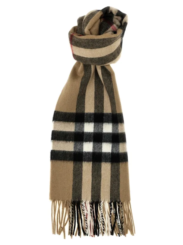 Check Cashmere Scarf Scarves And Foulards Beige sold by Wanan Luxury