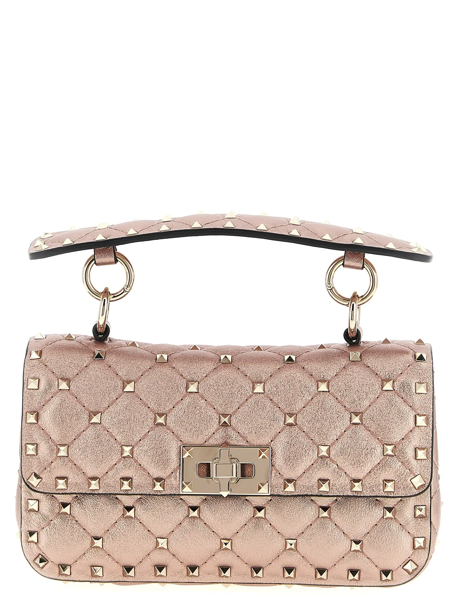 Rockstud Spike Shoulder Bags Pink sold by Wanan Luxury