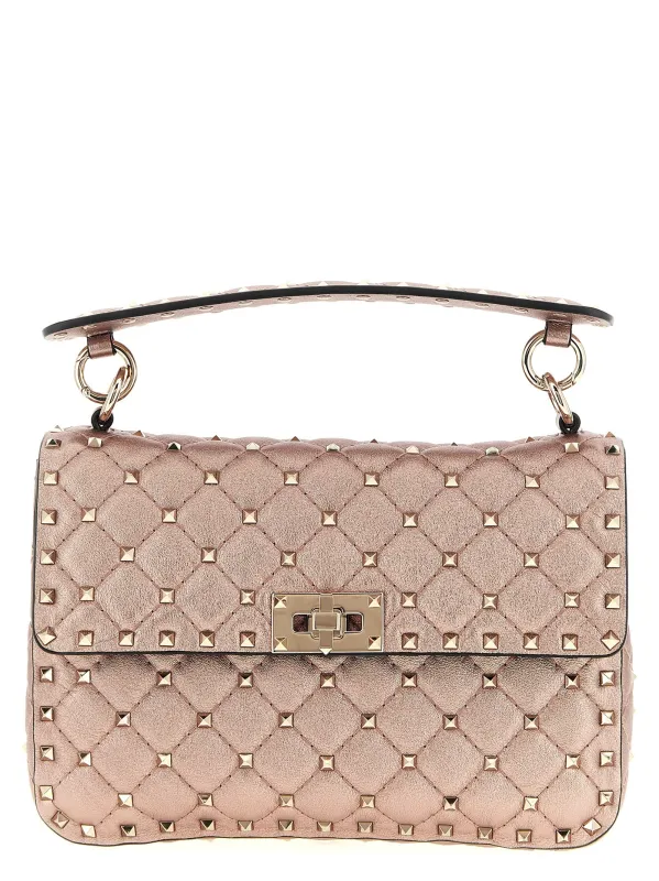 Rockstud Spike Shoulder Bags Pink sold by Wanan Luxury
