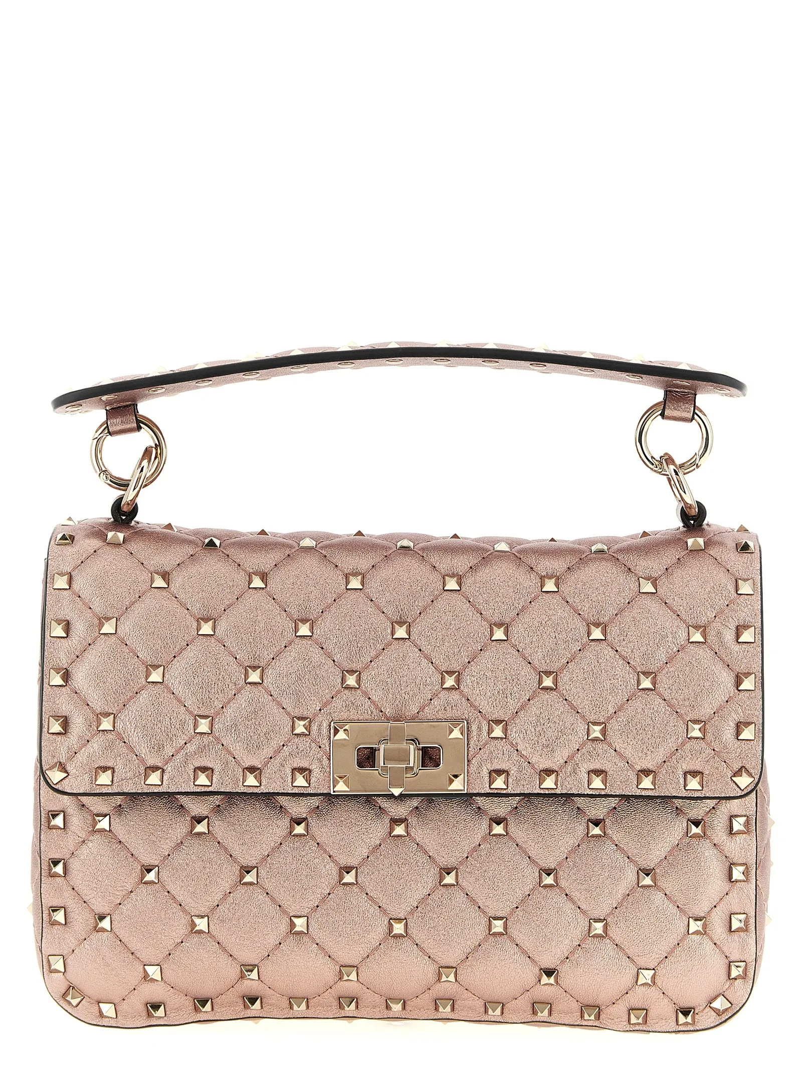 Rockstud Spike Shoulder Bags Pink sold by Wanan Luxury
