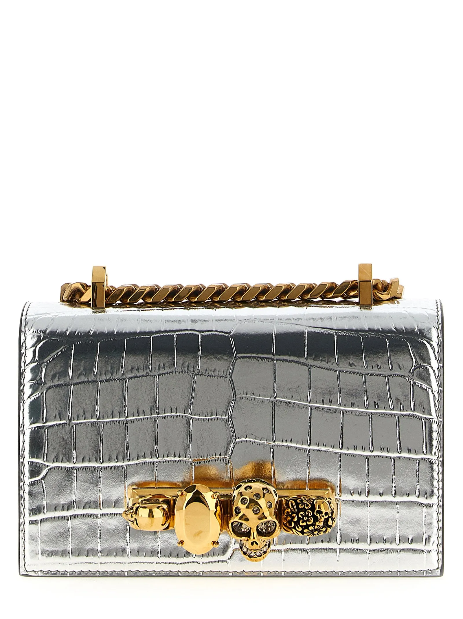 Jewelled Satchel Crossbody Bags Silver sold by Wanan Luxury