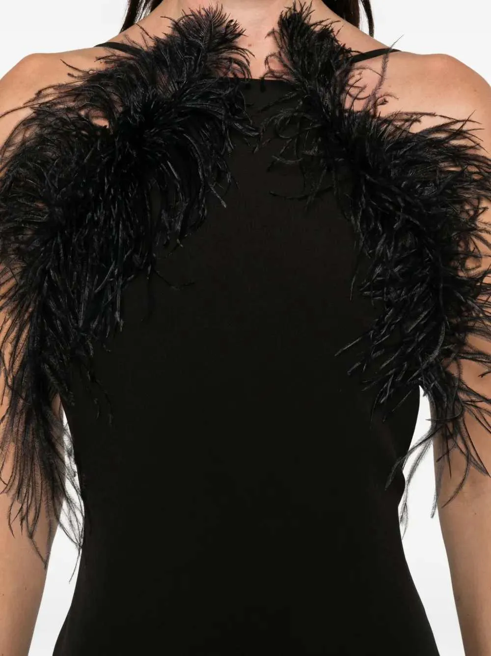 Long Dress With Feather Trim sold by Wanan Luxury product image thumbnail 5