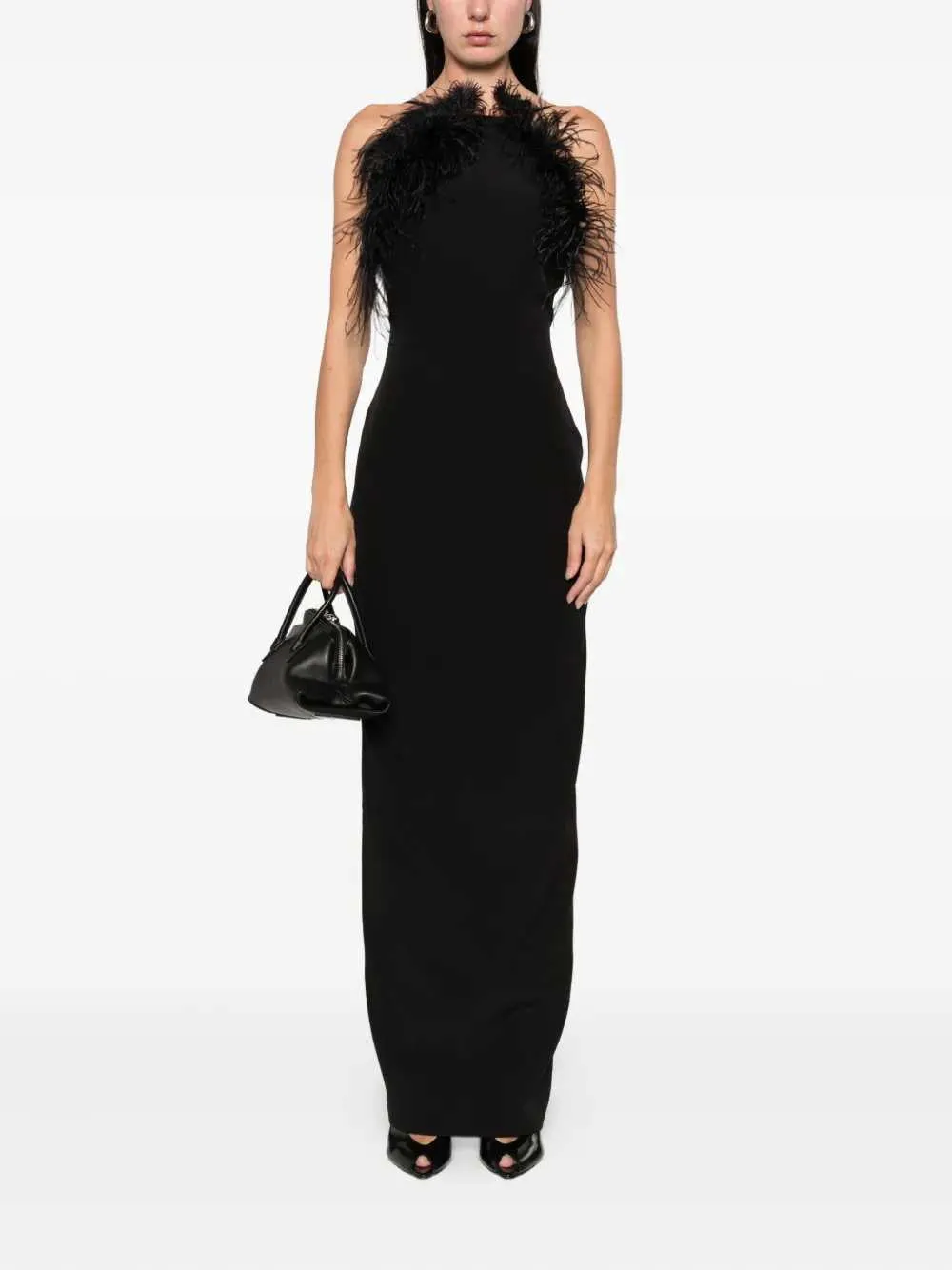 Long Dress With Feather Trim sold by Wanan Luxury product image thumbnail 2