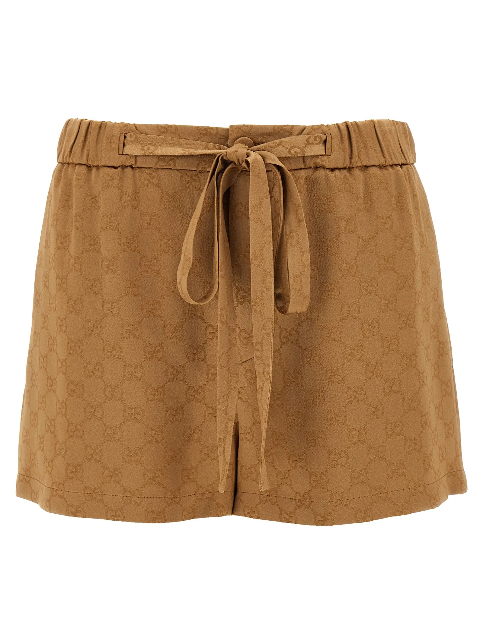 Satin Shorts Gg Bermuda And Short Brown sold by Wanan Luxury