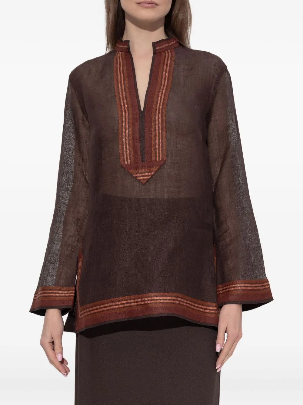 Linen Striped Tunic sold by Wanan Luxury product image thumbnail 2