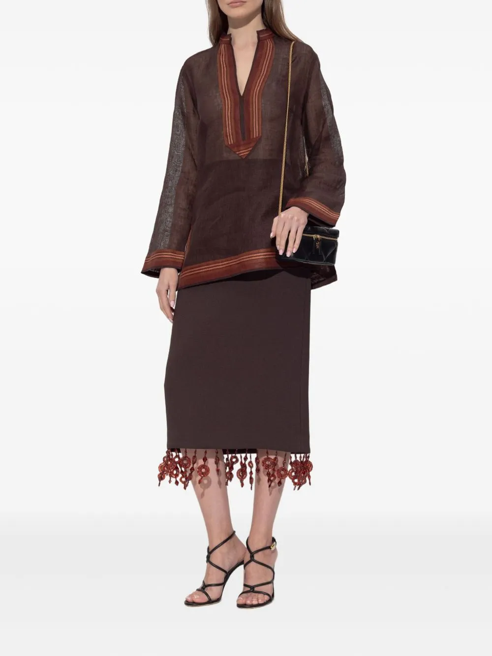 Linen Striped Tunic sold by Wanan Luxury product image thumbnail 4