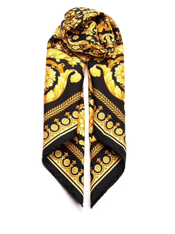 Foulard 90x90 Barocco 92 Printed Bio Silk Twill Scarves And Foulards White sold by Wanan Luxury