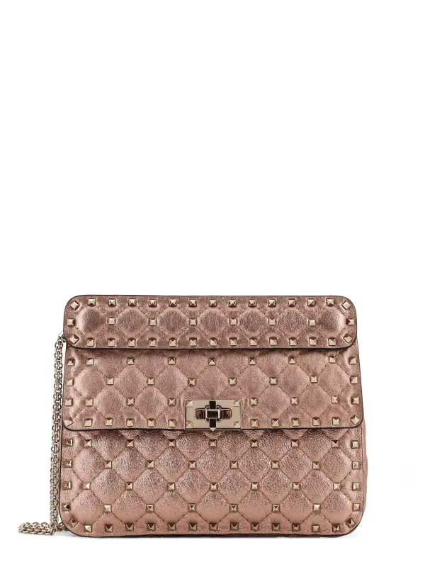 Laminated Leather Rockstud Spike Crossbody Bag made by Valentino Garavani