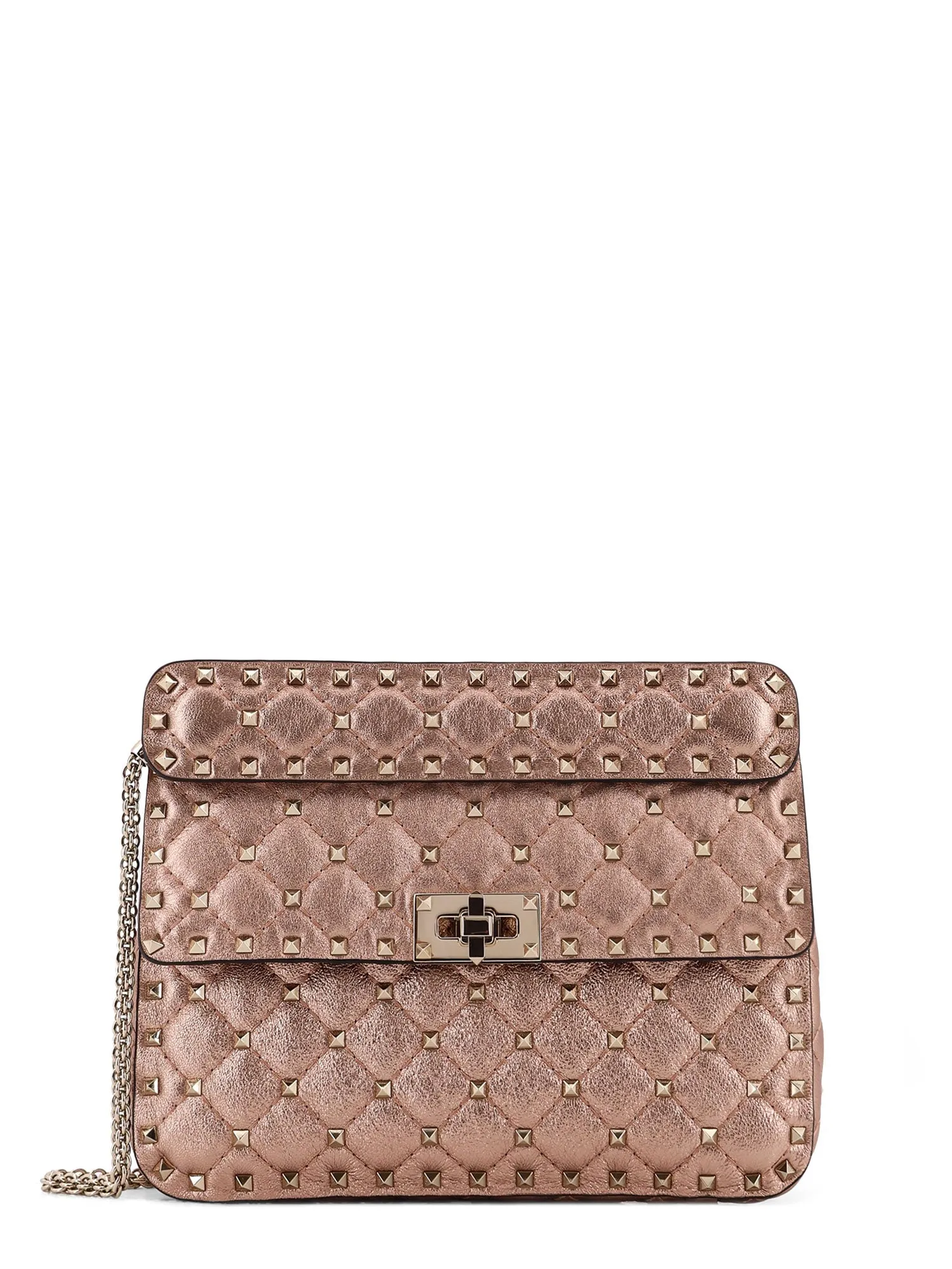 Laminated Leather Rockstud Spike Crossbody Bag sold by Wanan Luxury