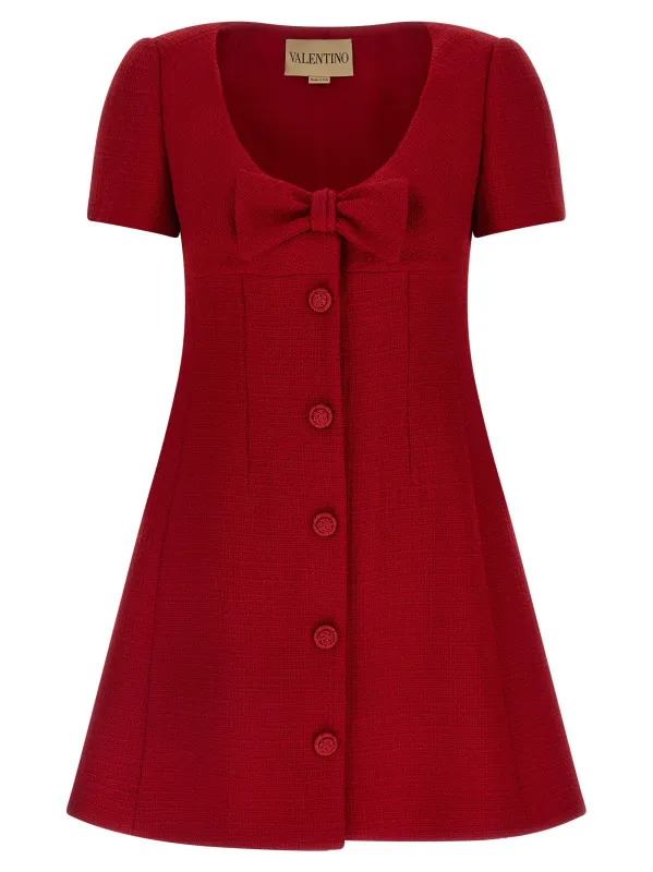 Valentino Garavani Bow Dress Dresses Red sold by Wanan Luxury