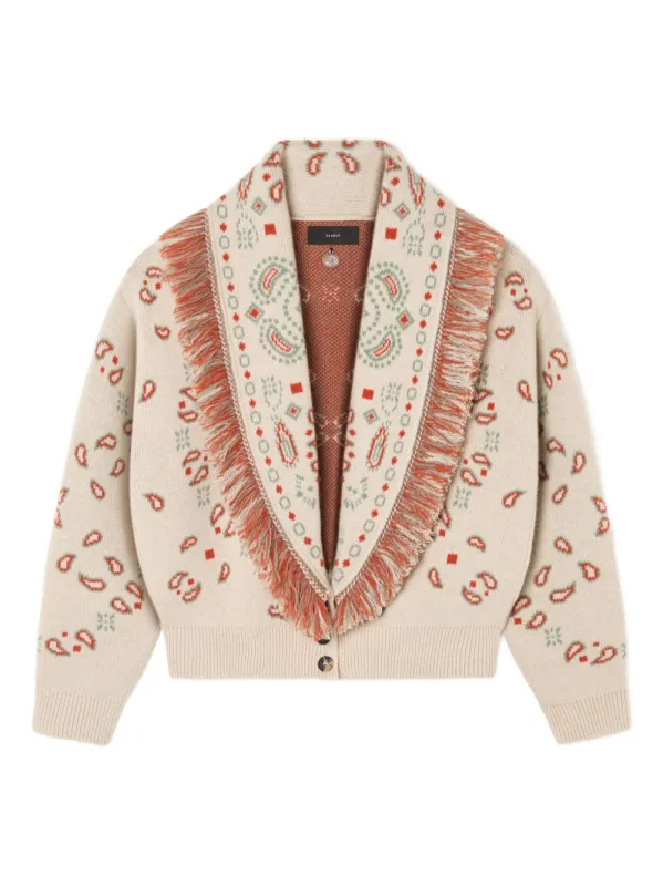 Bandana Jacquard Cashmere And Wool Cardigan made by ALANUI