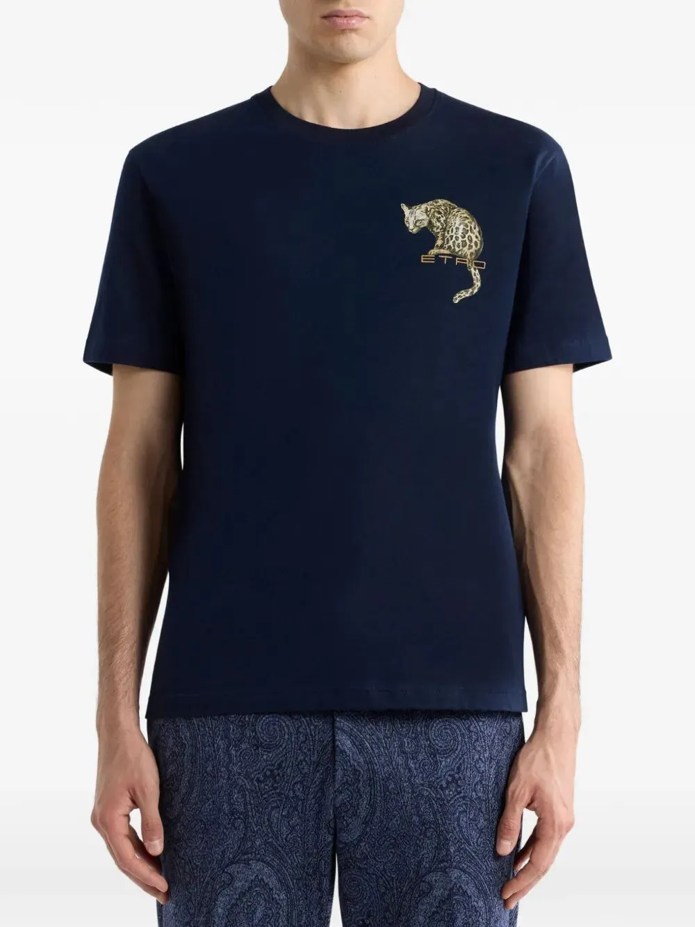 Cotton T-Shirt With Leopard Print And Etro Embroidery sold by Wanan Luxury product image thumbnail 2