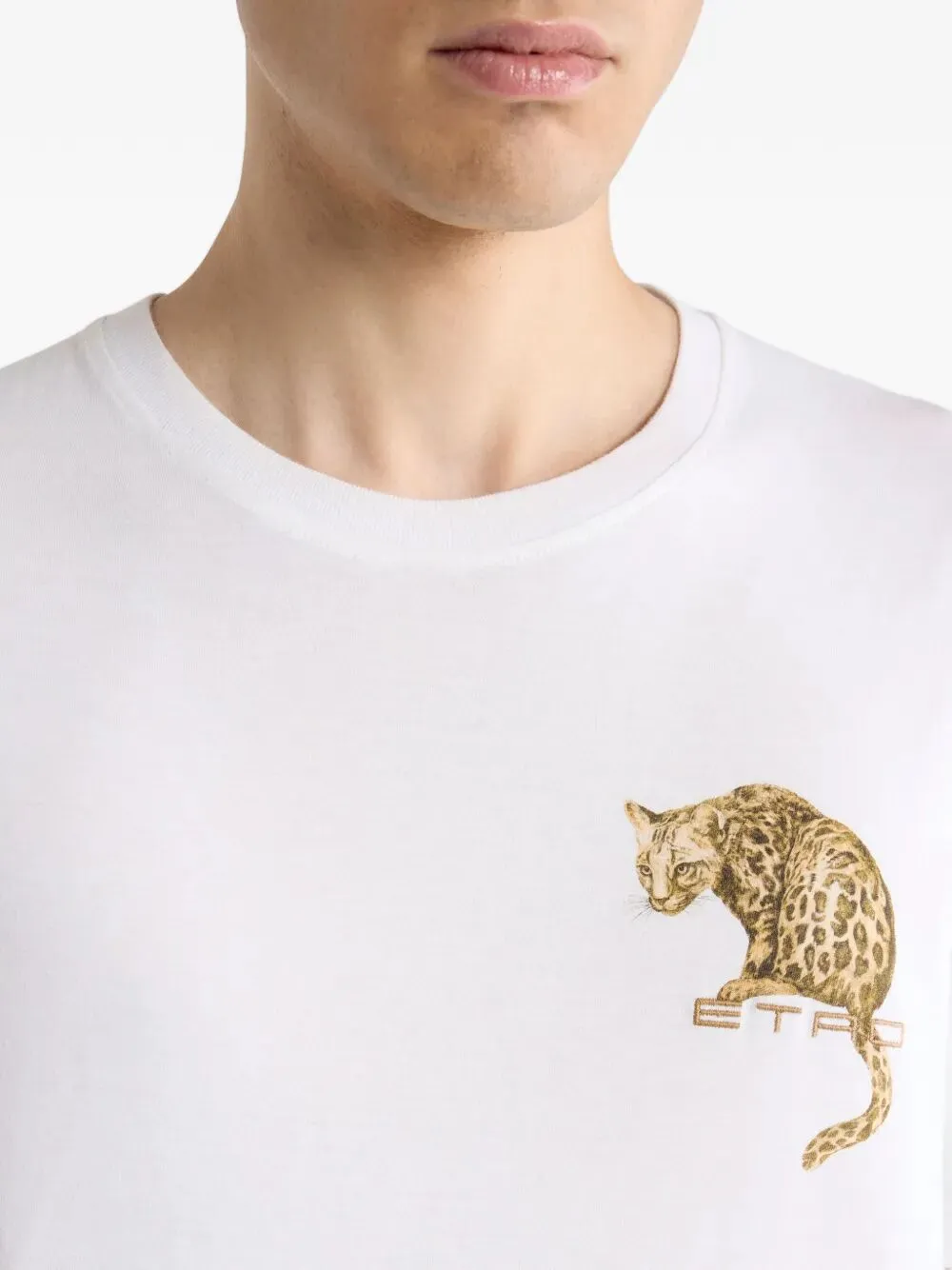 Cotton T-Shirt With Leopard Print And Etro Embroidery sold by Wanan Luxury product image thumbnail 4