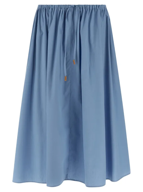 Poplin Skirt Skirts Light Blue sold by Wanan Luxury