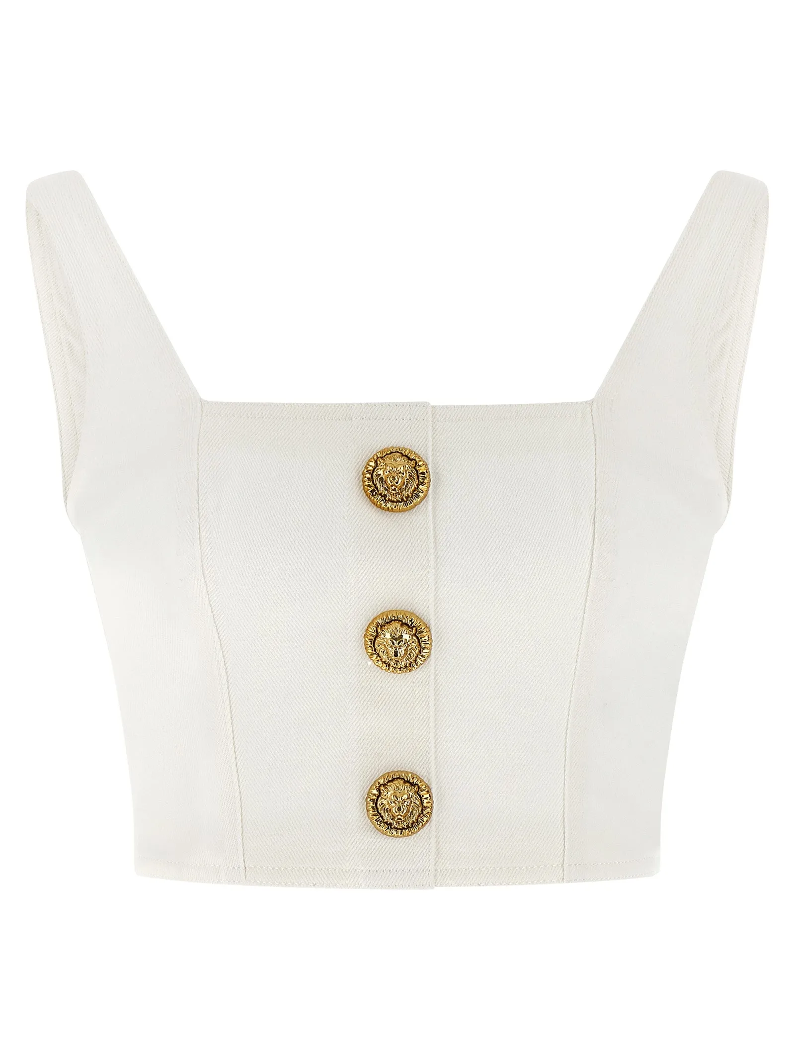 Button Top Tops White sold by Wanan Luxury