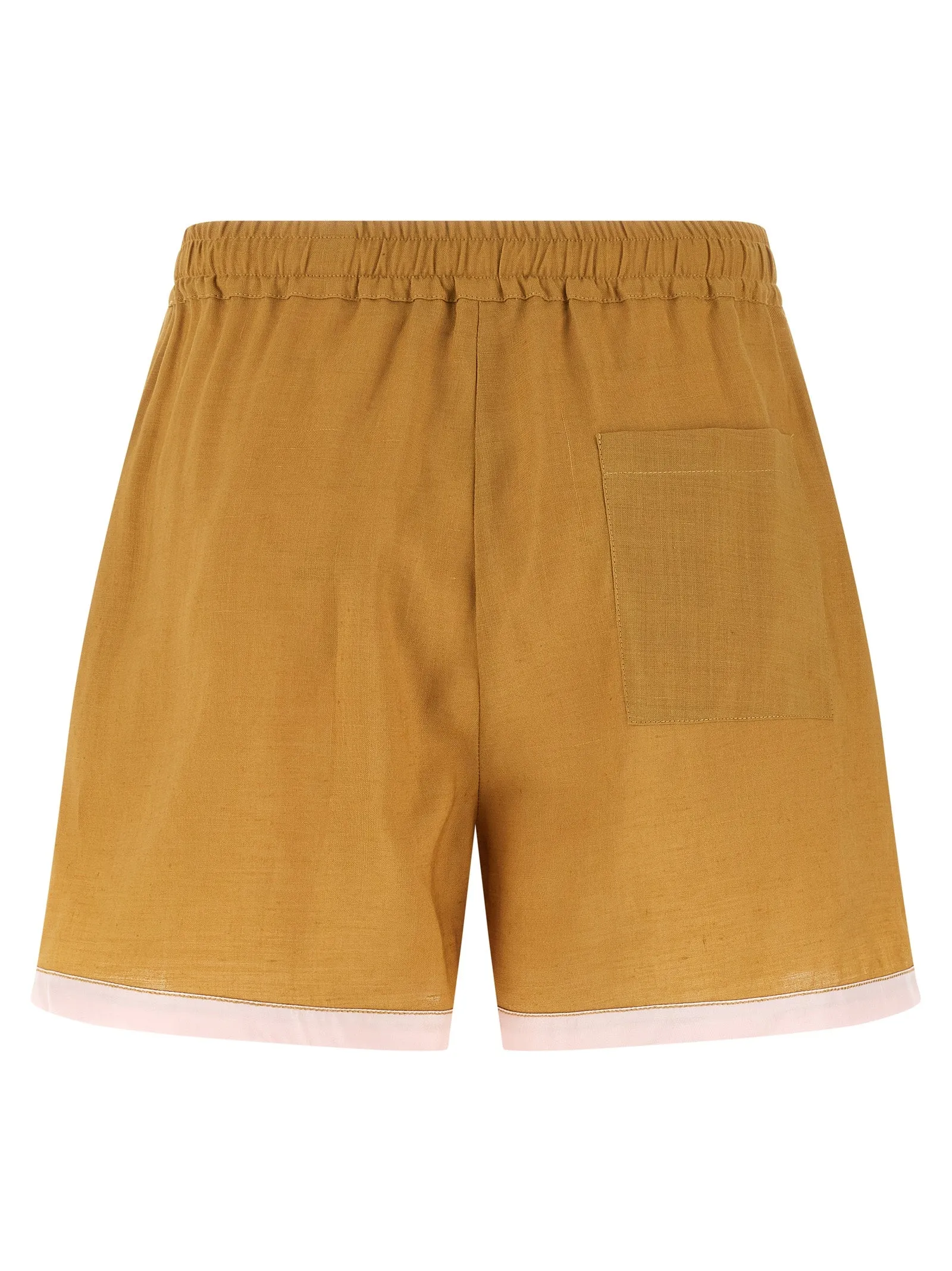 Linen Shorts Bermuda And Short Yellow sold by Wanan Luxury product image thumbnail 2