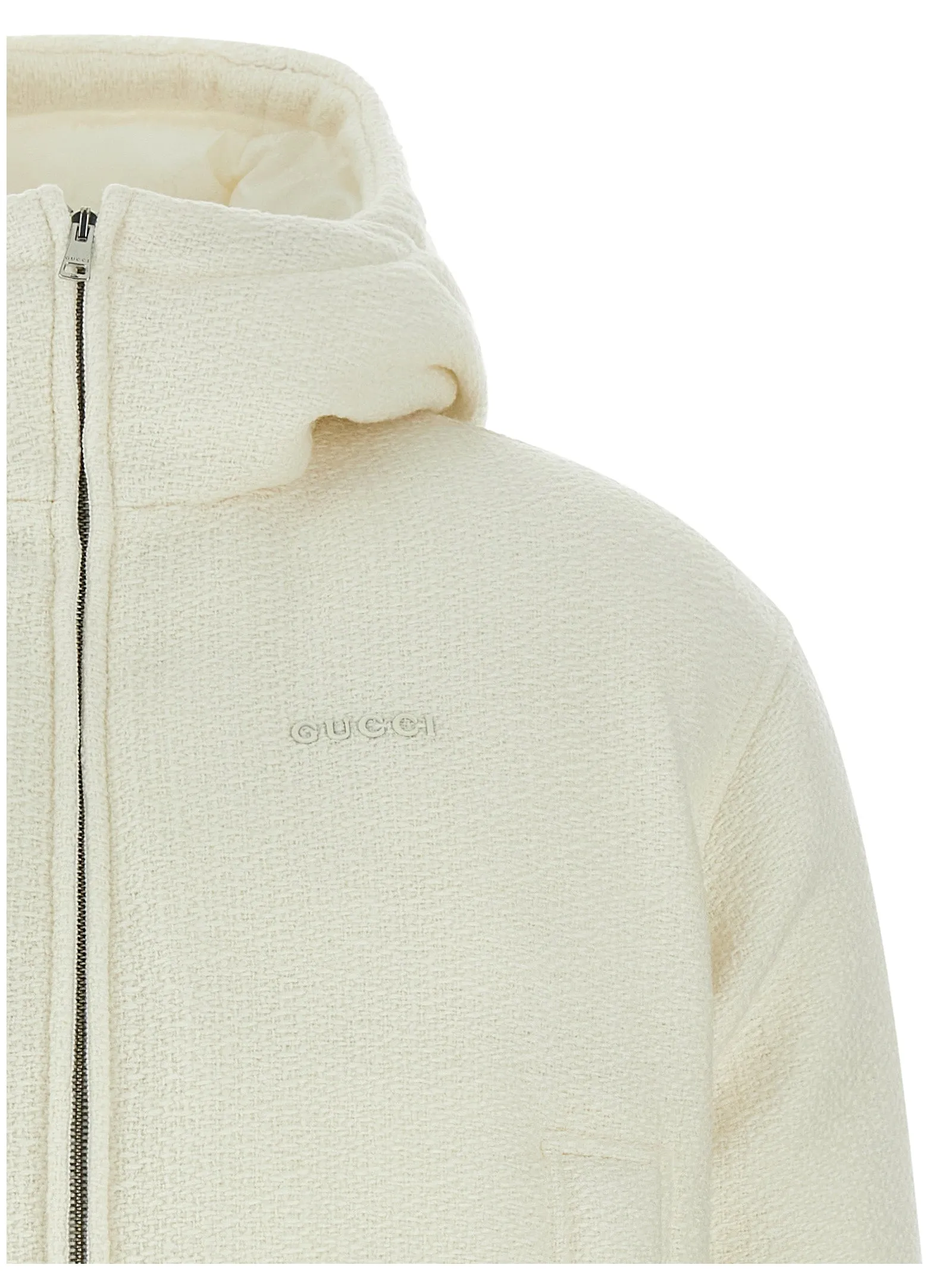 Bouclé Wool Jacket Puffer Jackets White sold by Wanan Luxury product image thumbnail 3