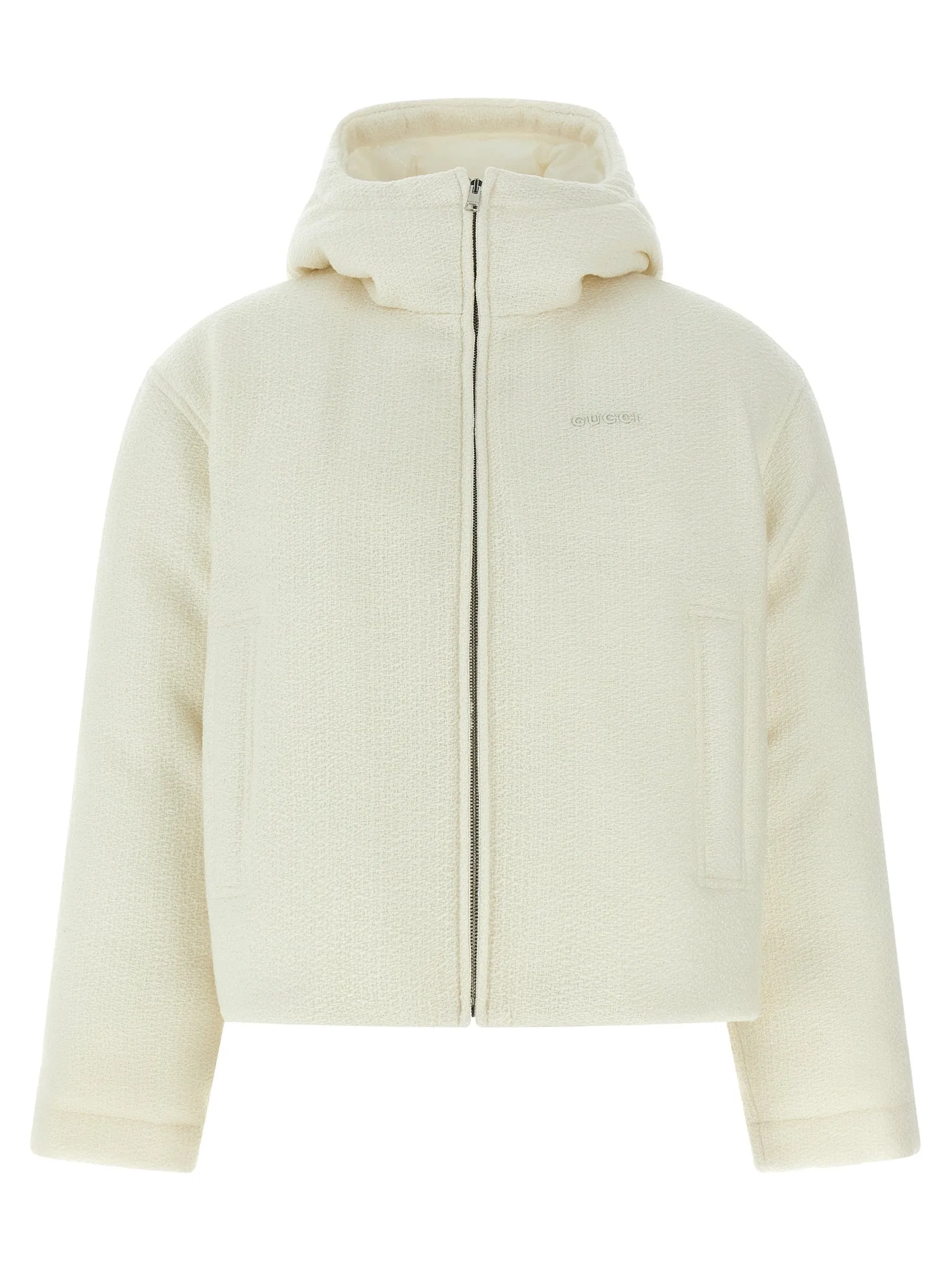 Bouclé Wool Jacket Puffer Jackets White sold by Wanan Luxury