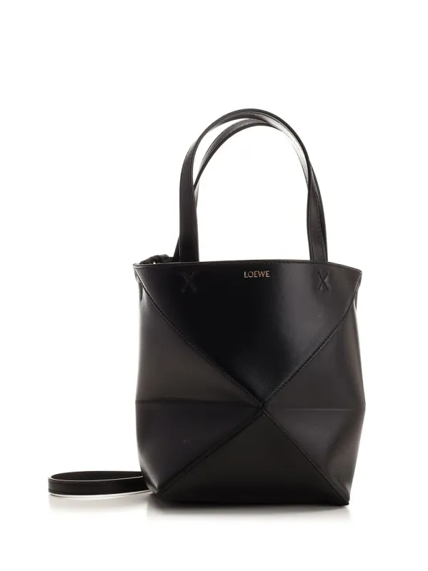 Puzzle Fold Handbags Black sold by Wanan Luxury