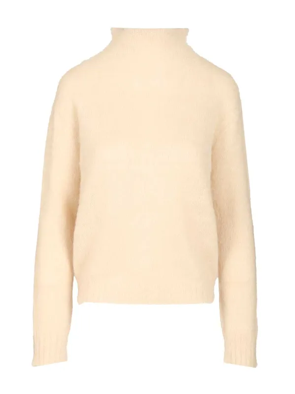 Mohair Blend Turtleneck Sweater Knitwear White sold by Wanan Luxury
