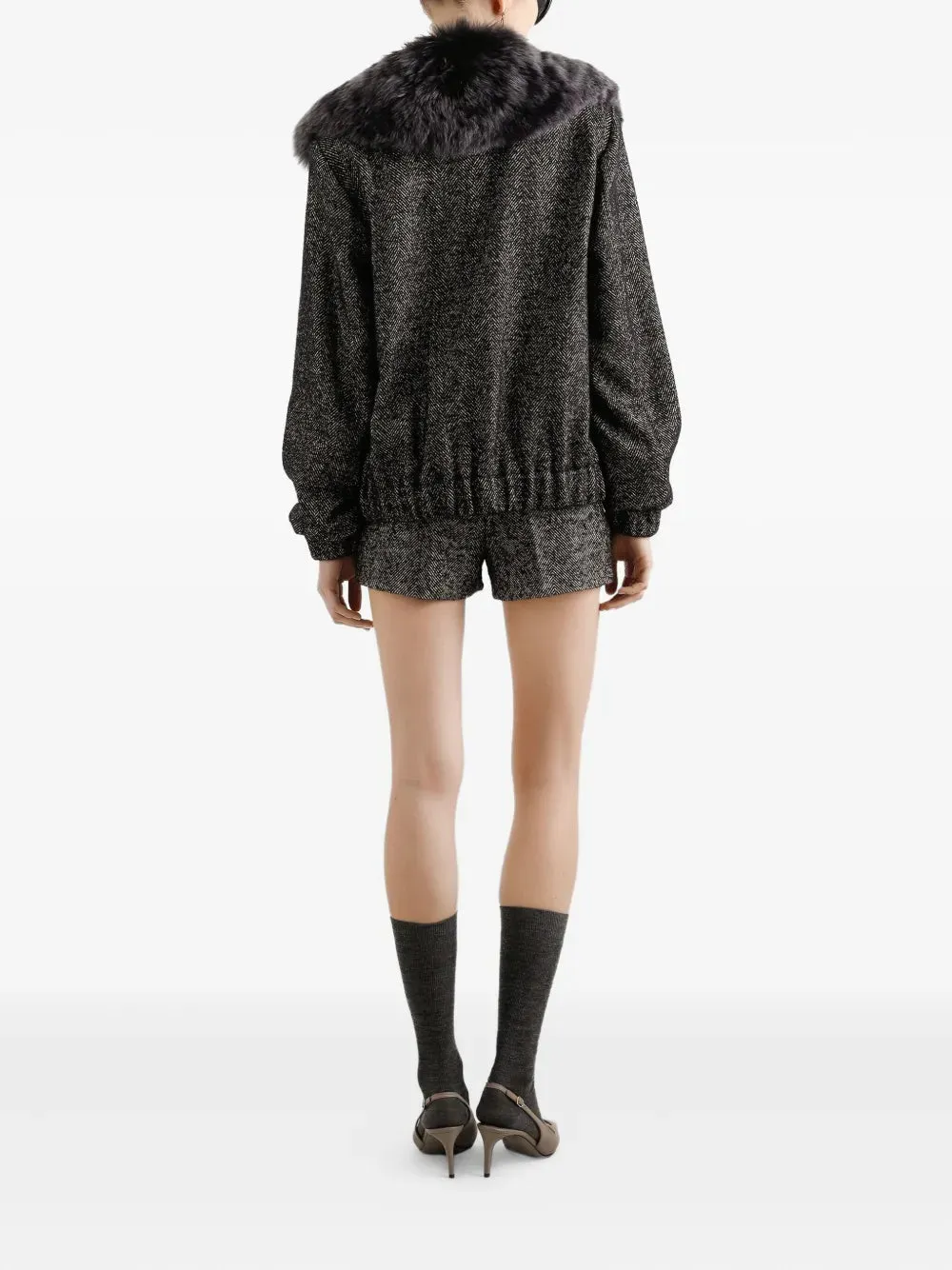 Herringbone Bomber Jacket sold by Wanan Luxury product image thumbnail 5