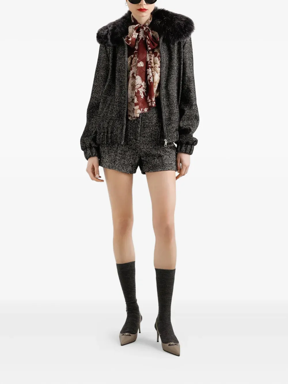 Herringbone Bomber Jacket sold by Wanan Luxury product image thumbnail 2