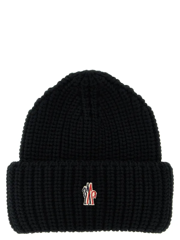 Logo Patch Beanie Hats Black sold by Wanan Luxury