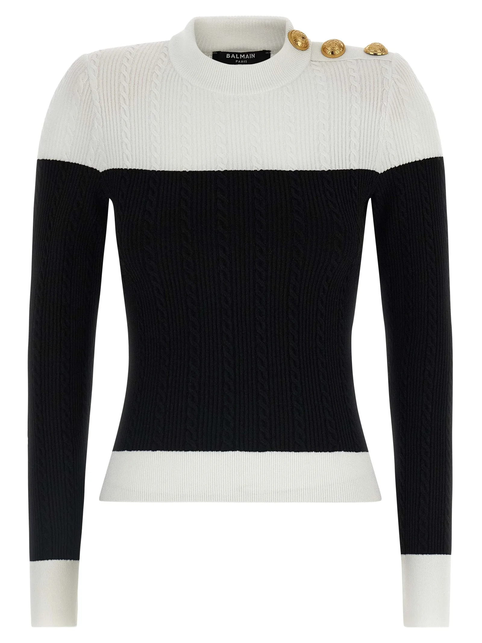 Maxi Shoulder Top Tops White/Black sold by Wanan Luxury