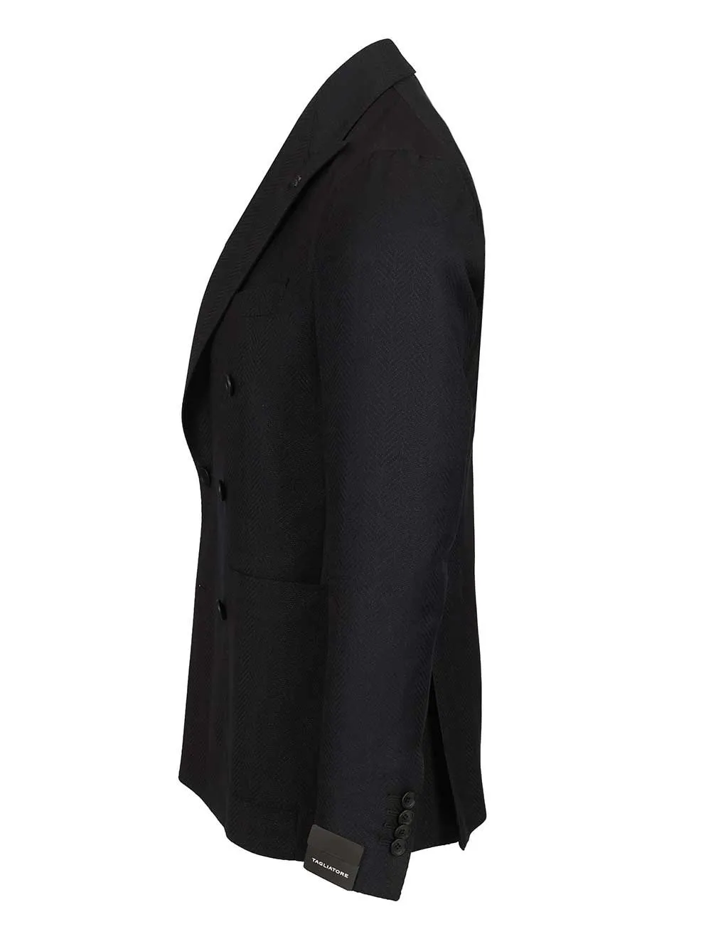 Double-Breasted Herringbone Fabric Blazer Jackets Blue sold by Wanan Luxury product image thumbnail 3