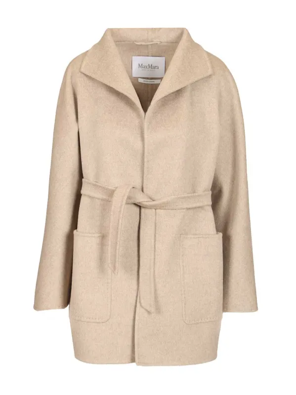 Short Cashmere Cardigan Coat Coats Beige sold by Wanan Luxury