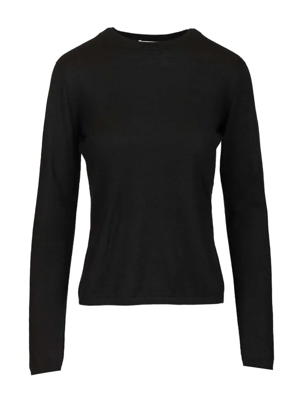 Cashmere Crew Neck Sweater Knitwear Black sold by Wanan Luxury
