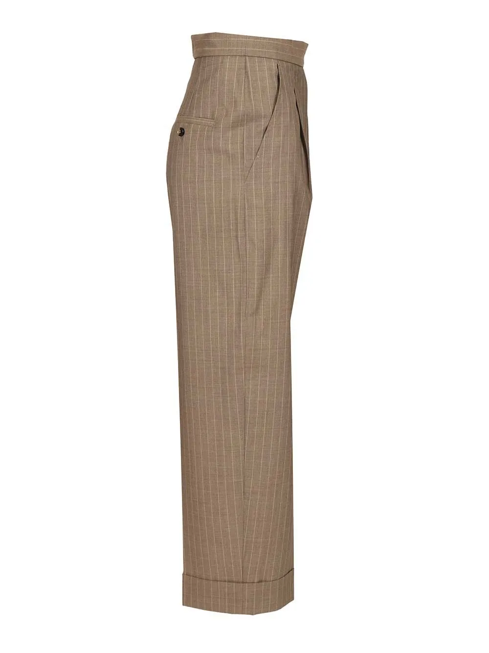Pinstriped Trousers Brown sold by Wanan Luxury product image thumbnail 3