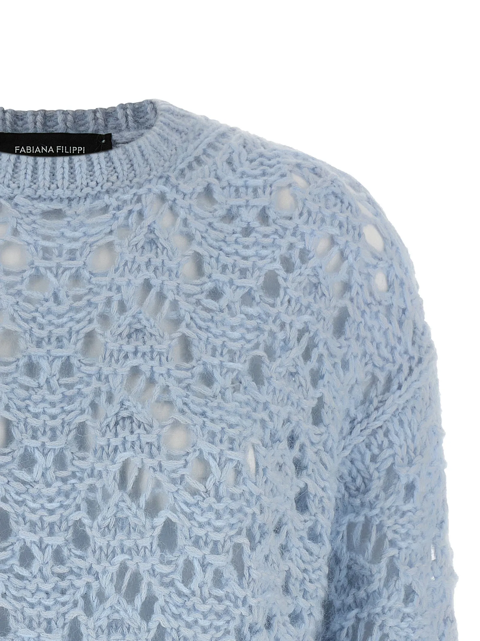 Openwork Sweater Sweaters And Cardigans Light Blue sold by Wanan Luxury product image thumbnail 3