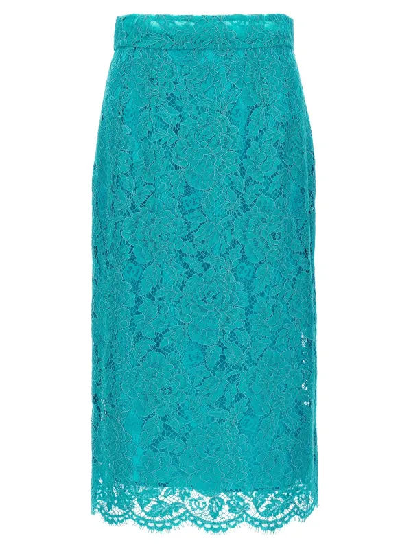 Lace Skirt Skirts Light Blue sold by Wanan Luxury