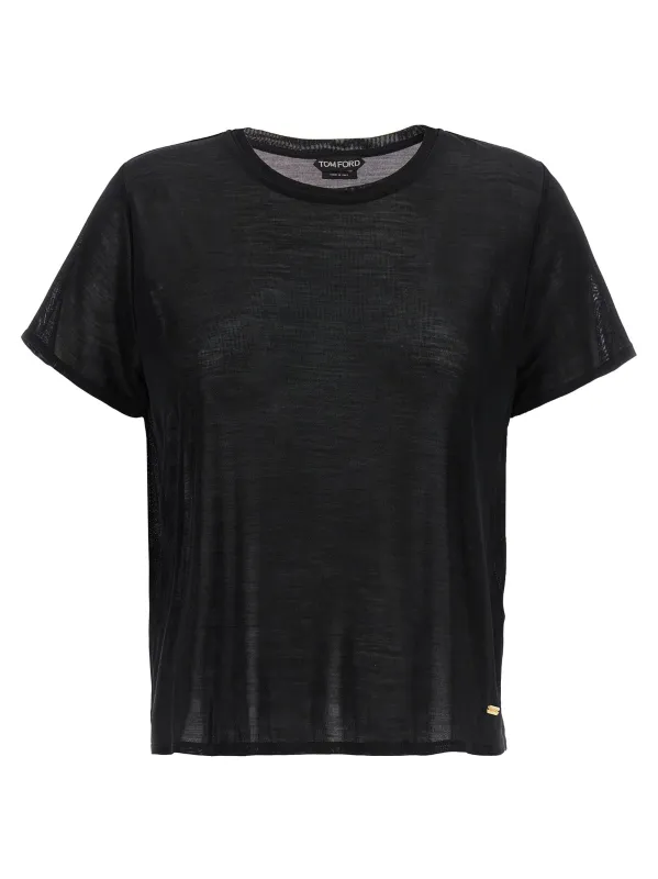 Silk T-Shirt Black sold by Wanan Luxury