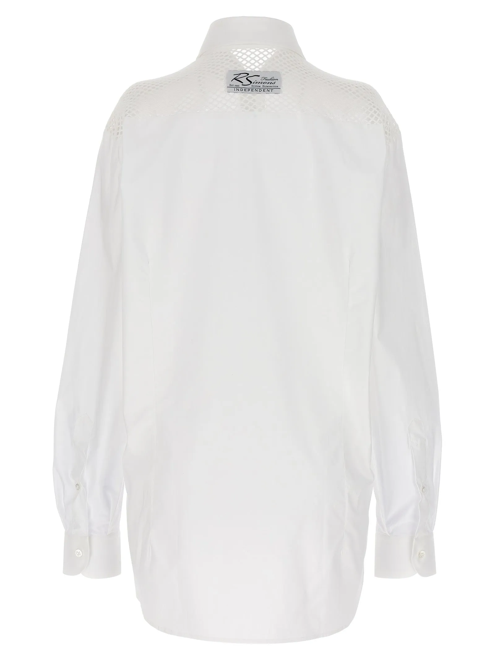 Mesh Insert Shirt Shirt And Blouse White sold by Wanan Luxury product image thumbnail 2